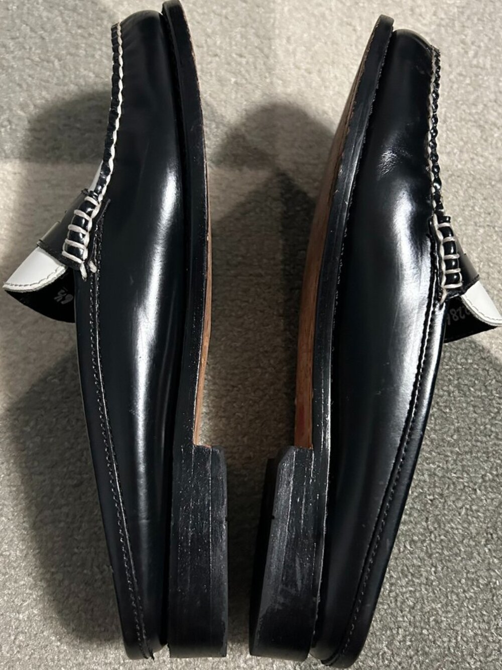 G.H.BASS Leather Weejuns® Wynn Mules Tuxedo Preppy *READ DESCRIPTION Women's 6.5 - Picture 9 of 16